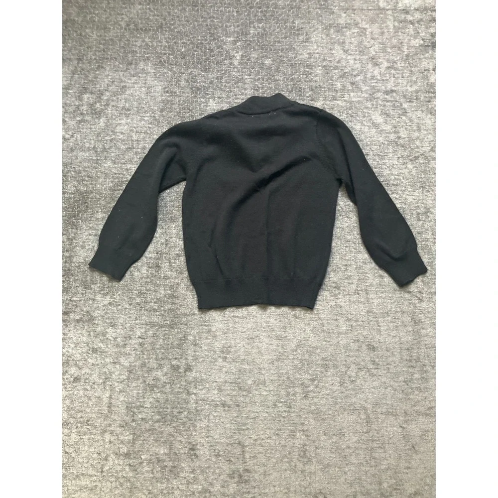 RuggedButts Quarter Zip Sweater Toddler Boys 4T Black Cotton Knitted Pullover
